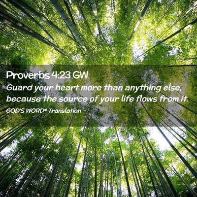 Picture 02 - Proverbs 4:23 GW - Guard your heart more than anything else, because - Bible Verse Picture