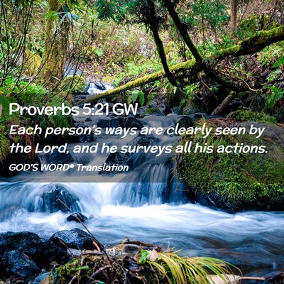 Picture 02 - Proverbs 5:21 GW - Each person’s ways are clearly seen by the - Bible Verse Picture