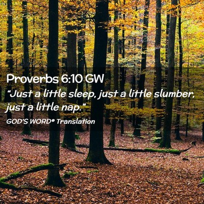 Picture 02 - Proverbs 6:10 GW - “Just a little sleep, just a little slumber, - Bible Verse Picture