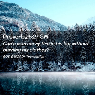 Picture 02 - Proverbs 6:27 GW - Can a man carry fire in his lap without burning - Bible Verse Picture