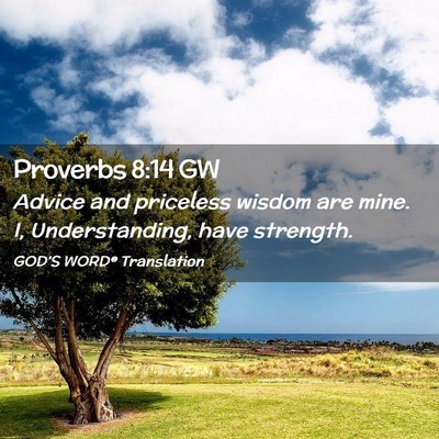 Picture 02 - Proverbs 8:14 GW - Advice and priceless wisdom are mine. I, - Bible Verse Picture