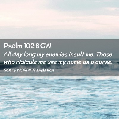 Picture 02 - Psalm 102:8 GW - All day long my enemies insult me. Those who - Bible Verse Picture