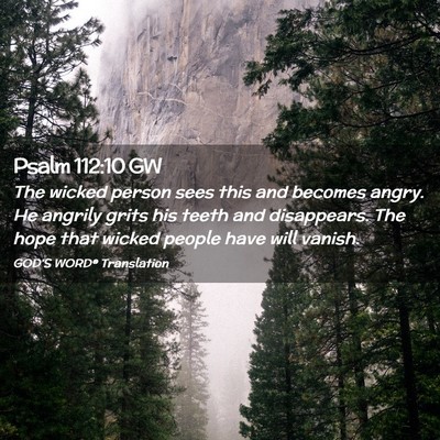 Picture 02 - Psalm 112:10 GW - The wicked person sees this and becomes angry. He - Bible Verse Picture