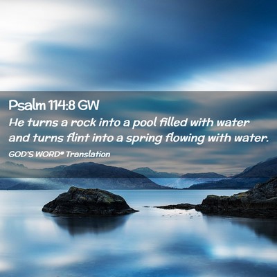 Picture 02 - Psalm 114:8 GW - He turns a rock into a pool filled with water and - Bible Verse Picture