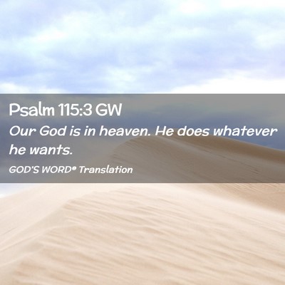 Picture 02 - Psalm 115:3 GW - Our God is in heaven. He does whatever he - Bible Verse Picture