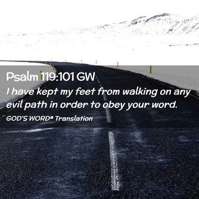 Picture 02 - Psalm 119:101 GW - I have kept my feet from walking on any evil path - Bible Verse Picture