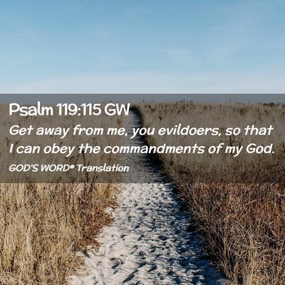 Picture 02 - Psalm 119:115 GW - Get away from me, you evildoers, so that I can - Bible Verse Picture