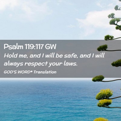 Picture 02 - Psalm 119:117 GW - Hold me, and I will be safe, and I will always - Bible Verse Picture
