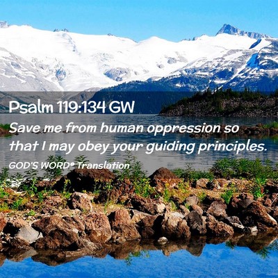 Picture 02 - Psalm 119:134 GW - Save me from human oppression so that I may obey - Bible Verse Picture