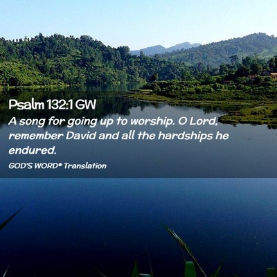 Picture 02 - Psalm 132:1 GW - A song for going up to worship. O Lord, remember - Bible Verse Picture