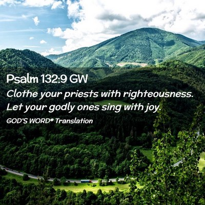 Picture 02 - Psalm 132:9 GW - Clothe your priests with righteousness. Let your - Bible Verse Picture