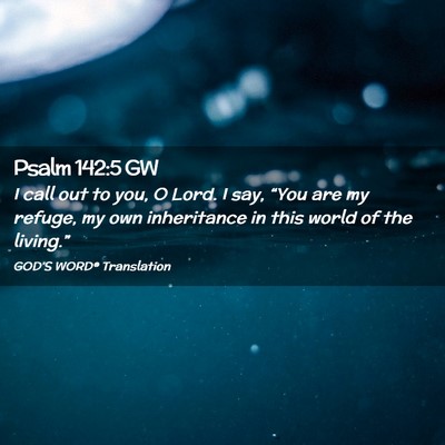 Picture 02 - Psalm 142:5 GW - I call out to you, O Lord. I say, “You are my - Bible Verse Picture