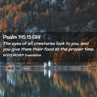 Picture 02 - Psalm 145:15 GW - The eyes of all creatures look to you, and you - Bible Verse Picture