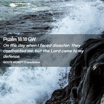 Picture 02 - Psalm 18:18 GW - On the day when I faced disaster, they confronted - Bible Verse Picture