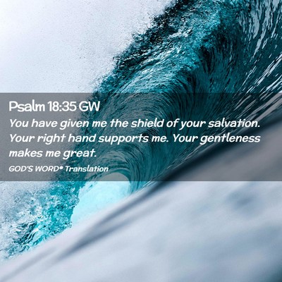 Picture 02 - Psalm 18:35 GW - You have given me the shield of your salvation. - Bible Verse Picture