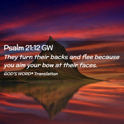 Picture 02 - Psalm 21:12 GW - They turn their backs and flee because you aim - Bible Verse Picture