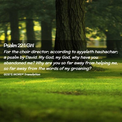 Picture 02 - Psalm 22:1 GW - For the choir director; according to ayyeleth - Bible Verse Picture