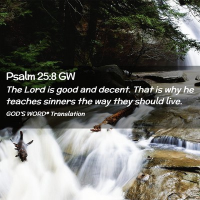 Picture 02 - Psalm 25:8 GW - The Lord is good and decent. That is why he - Bible Verse Picture
