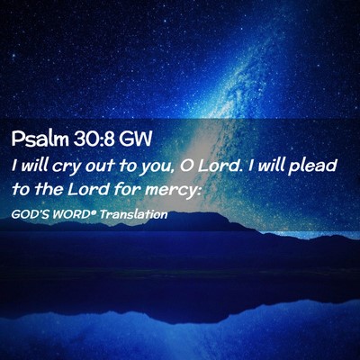 Picture 02 - Psalm 30:8 GW - I will cry out to you, O Lord. I will plead to - Bible Verse Picture