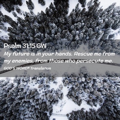 Picture 02 - Psalm 31:15 GW - My future is in your hands. Rescue me from my - Bible Verse Picture
