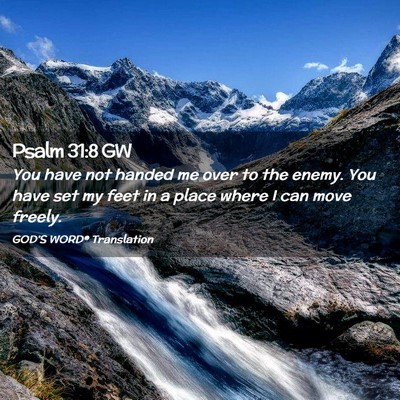 Picture 02 - Psalm 31:8 GW - You have not handed me over to the enemy. You - Bible Verse Picture
