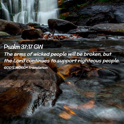 Picture 02 - Psalm 37:17 GW - The arms of wicked people will be broken, but the - Bible Verse Picture