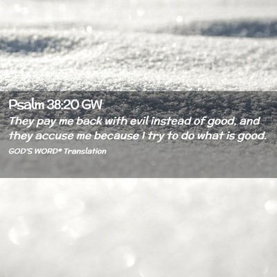 Picture 02 - Psalm 38:20 GW - They pay me back with evil instead of good, and - Bible Verse Picture