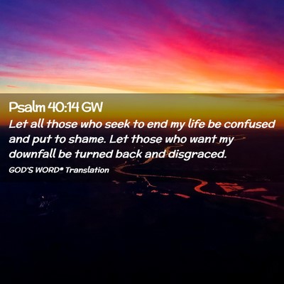 Picture 02 - Psalm 40:14 GW - Let all those who seek to end my life be confused - Bible Verse Picture
