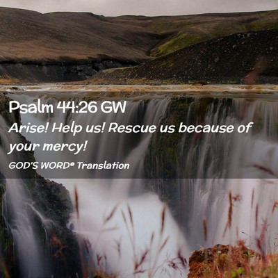 Picture 02 - Psalm 44:26 GW - Arise! Help us! Rescue us because of your - Bible Verse Picture