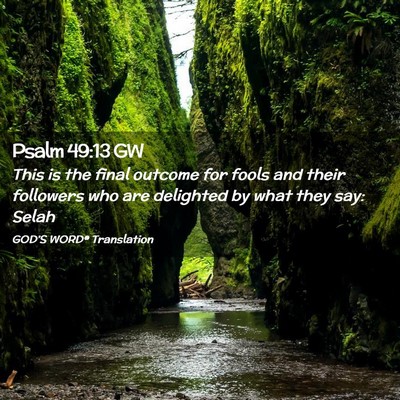 Picture 02 - Psalm 49:13 GW - This is the final outcome for fools and their - Bible Verse Picture