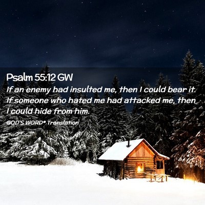 Picture 02 - Psalm 55:12 GW - If an enemy had insulted me, then I could bear - Bible Verse Picture