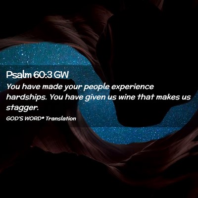 Picture 02 - Psalm 60:3 GW - You have made your people experience hardships. - Bible Verse Picture