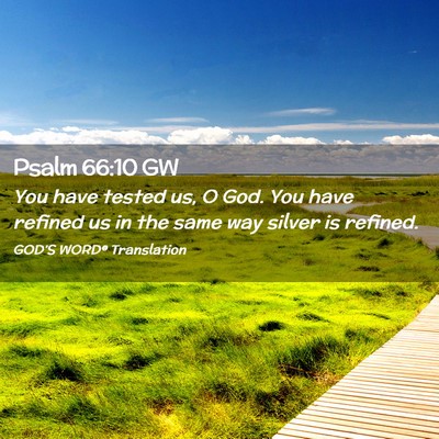 Picture 02 - Psalm 66:10 GW - You have tested us, O God. You have refined us in - Bible Verse Picture