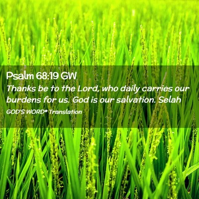 Picture 02 - Psalm 68:19 GW - Thanks be to the Lord, who daily carries our - Bible Verse Picture