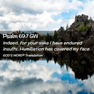 Picture 02 - Psalm 69:7 GW - Indeed, for your sake I have endured insults. - Bible Verse Picture