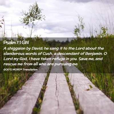 Picture 02 - Psalm 7:1 GW - A shiggaion by David; he sang it to the Lord - Bible Verse Picture