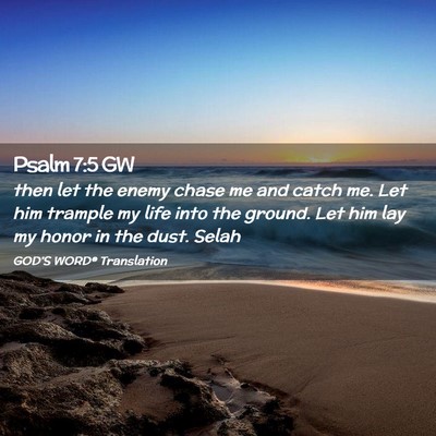 Picture 02 - Psalm 7:5 GW - then let the enemy chase me and catch me. Let him - Bible Verse Picture