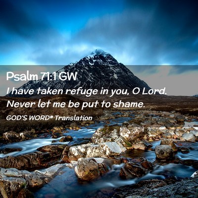Picture 02 - Psalm 71:1 GW - I have taken refuge in you, O Lord. Never let me - Bible Verse Picture