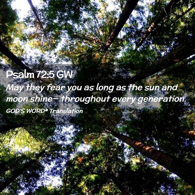 Picture 02 - Psalm 72:5 GW - May they fear you as long as the sun and moon - Bible Verse Picture
