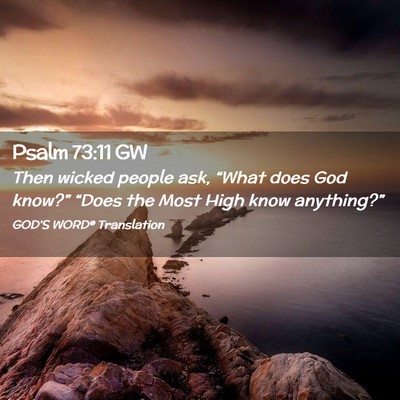 Picture 02 - Psalm 73:11 GW - Then wicked people ask, “What does God know?” - Bible Verse Picture