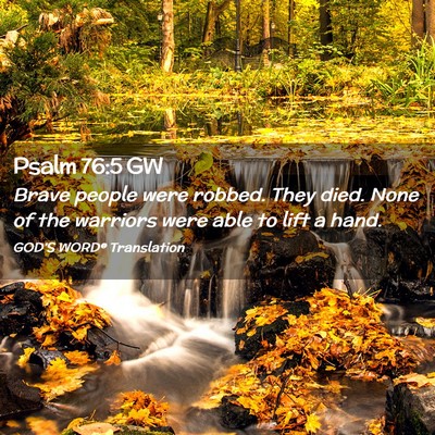 Picture 02 - Psalm 76:5 GW - Brave people were robbed. They died. None of the - Bible Verse Picture