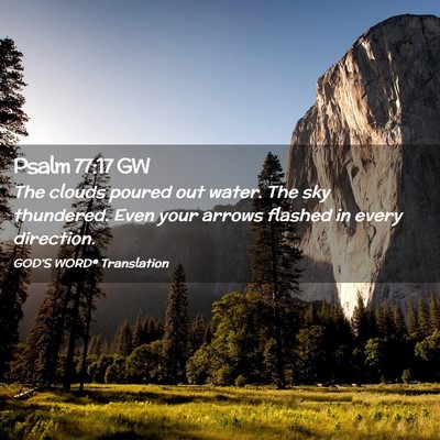 Picture 02 - Psalm 77:17 GW - The clouds poured out water. The sky thundered. - Bible Verse Picture