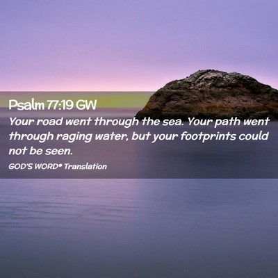Picture 02 - Psalm 77:19 GW - Your road went through the sea. Your path went - Bible Verse Picture