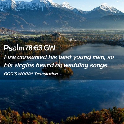 Picture 02 - Psalm 78:63 GW - Fire consumed his best young men, so his virgins - Bible Verse Picture