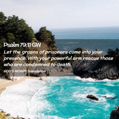 Picture 02 - Psalm 79:11 GW - Let the groans of prisoners come into your - Bible Verse Picture