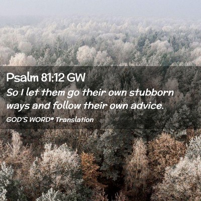 Picture 02 - Psalm 81:12 GW - So I let them go their own stubborn ways and - Bible Verse Picture