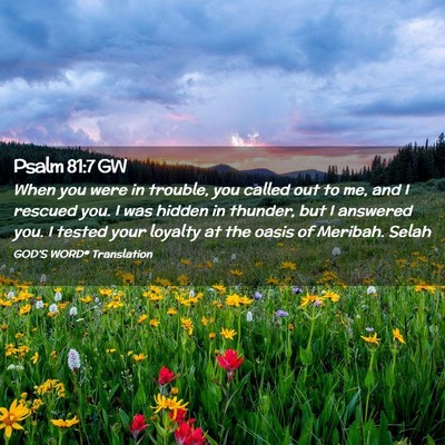 Picture 02 - Psalm 81:7 GW - When you were in trouble, you called out to me, - Bible Verse Picture