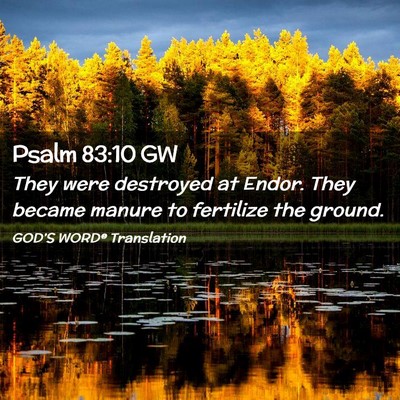 Picture 02 - Psalm 83:10 GW - They were destroyed at Endor. They became manure - Bible Verse Picture