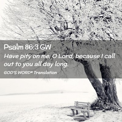 Picture 02 - Psalm 86:3 GW - Have pity on me, O Lord, because I call out to - Bible Verse Picture