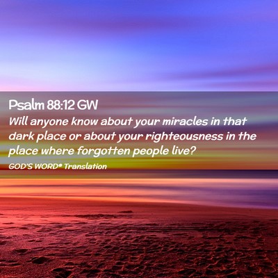 Picture 02 - Psalm 88:12 GW - Will anyone know about your miracles in that dark - Bible Verse Picture